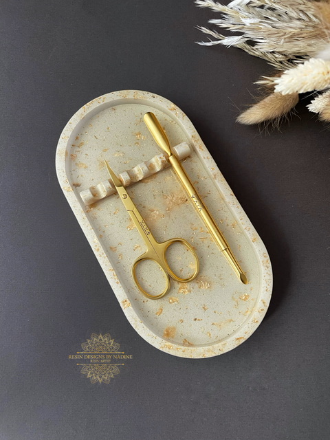 Gold oval nail tool tray