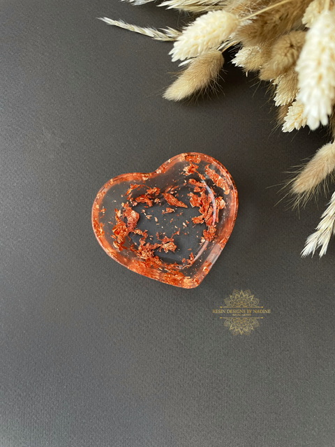 copper heart trinket dish