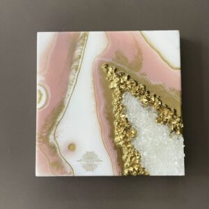 Pink and gold wall art