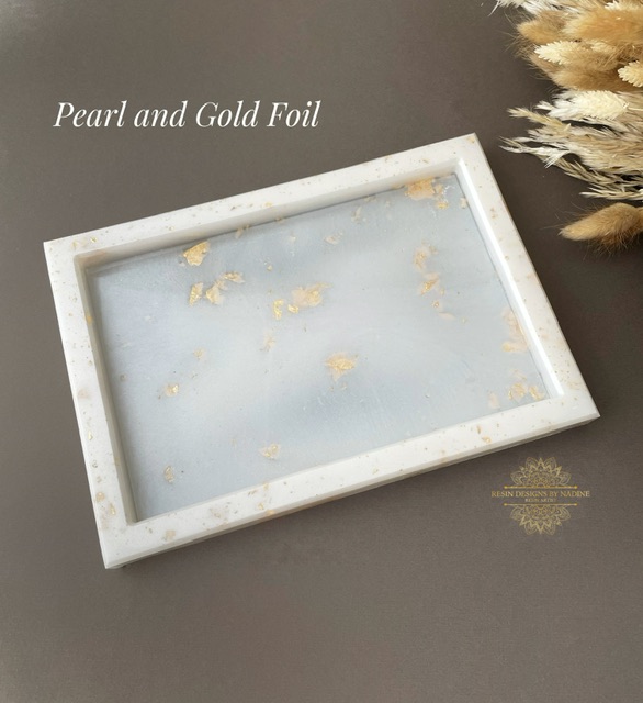 Pearl and gold foil tray